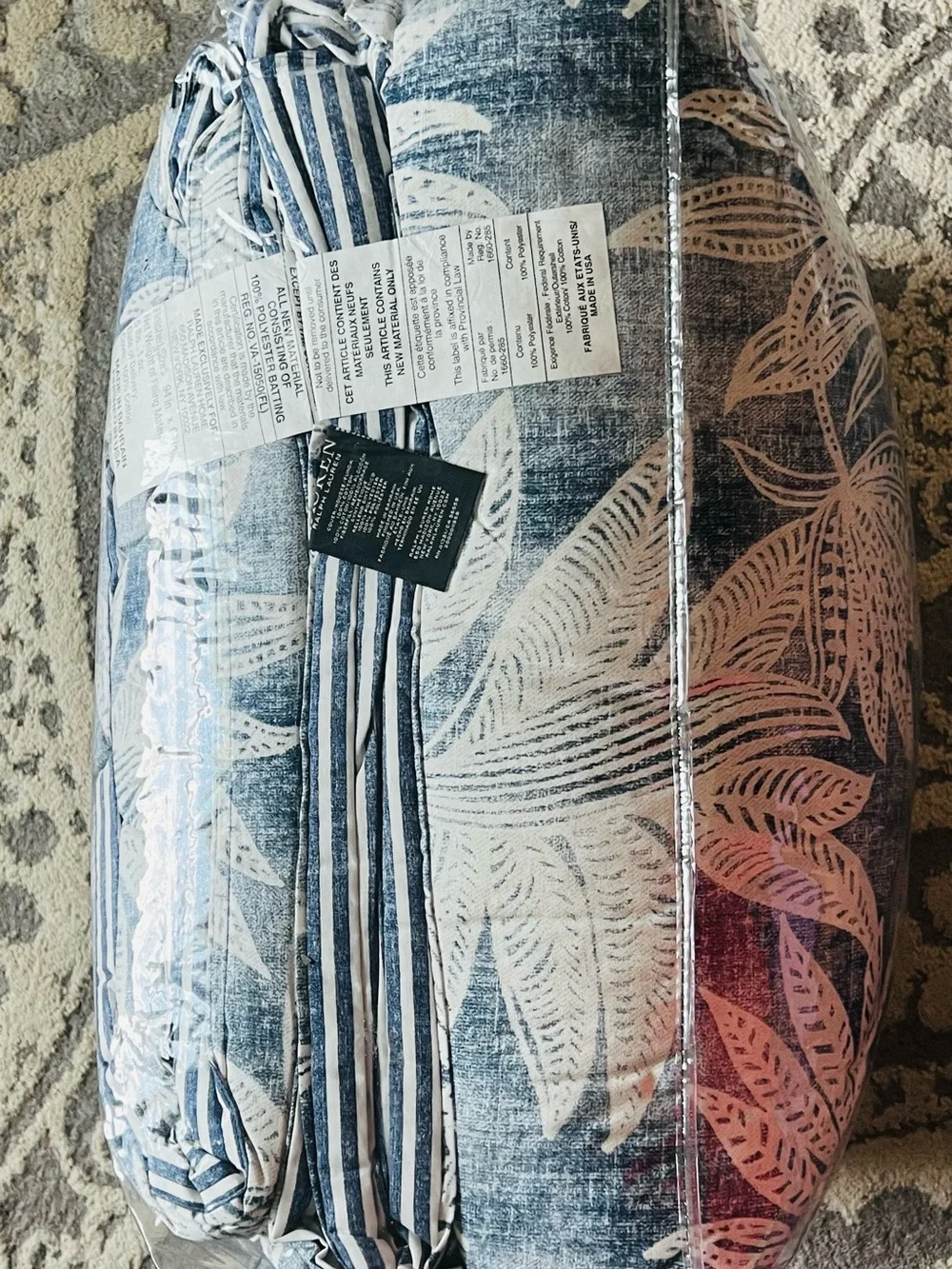 NWT❤️Lauren Ralph Lauren Evan 3 Pc Queen Size Duvet Comforter Set